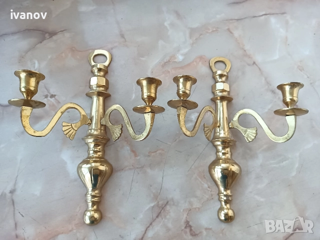 Бронзови двойно аплици, снимка 5 - Антикварни и старинни предмети - 51724370