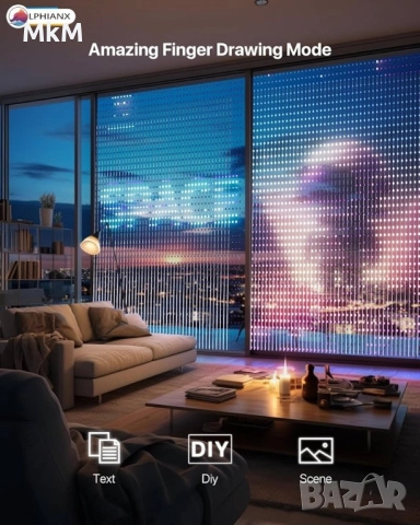Светлина завеса с Wifi 540LEDs 1.50 х 2 м - програмируема Lphianx, снимка 3 - Лед осветление - 52598327