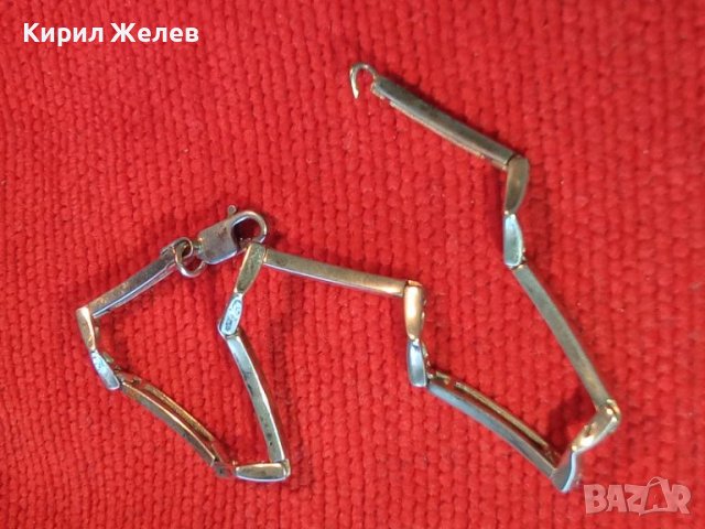 СТИЛНА ВИНТИДЖ АРТ СРЕБЪРНА ГРИВНА СРЕБРО 925 с ЦИКОНИ ЧАСТ от КОМПЛЕКТ 41924, снимка 4 - Гривни - 44394288
