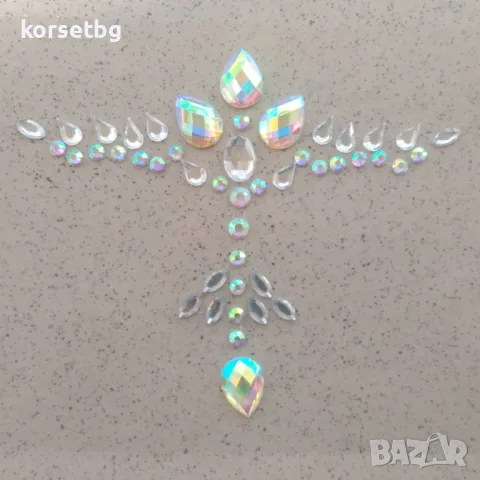 Декорация за тяло с акрилни кристали – блестящ акцент 6015, снимка 1