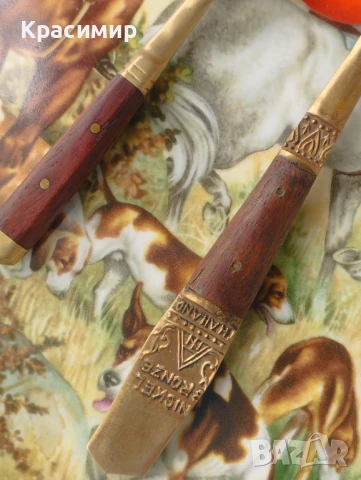 Тайландски виличка и лъжичка бронз и тиково дърво. Виличка 15 см. 💰 10 лв. Лъжичка 10,5 см.💰 6 лв., снимка 5 - Антикварни и старинни предмети - 50678272