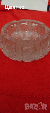 Кристален пепелник чешки. Масивен., снимка 2 - Декорация за дома - 40372158