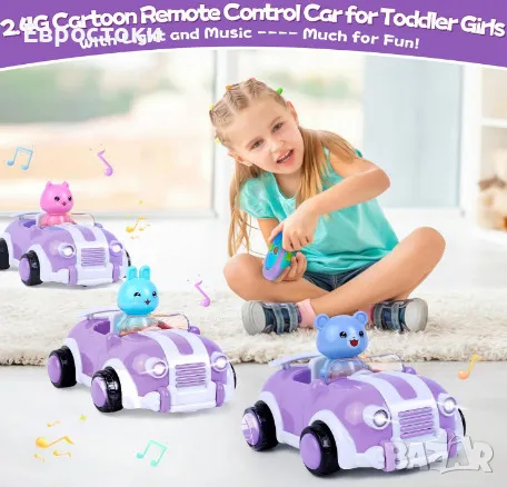 Играчка кола с дистанционно управление Wrystte за малки деца, мини RC кола със светлини и звуци, снимка 2 - Коли, камиони, мотори, писти - 47566529