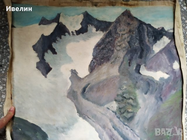 стара картина-планински пейзаж, снимка 1 - Картини - 28949922