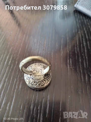 Пръстен с гема на карнеол, снимка 3 - Пръстени - 52810388