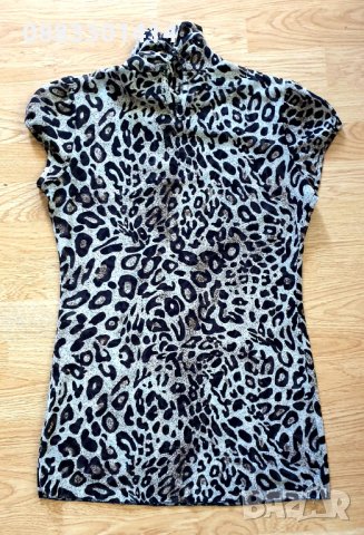 Дамска блуза с къс ръкав Тигрова щампа 