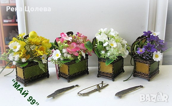 Ковчеже с цветя + брошка за шал, снимка 6 - Подаръци за жени - 53092638