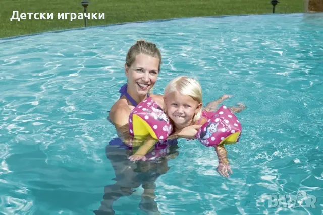 Надуваеми раменки Мини Маус BESTWAY, 23 х 15 см, 3-6 г,  розови/жълти, снимка 3 - Надуваеми играчки - 49980887