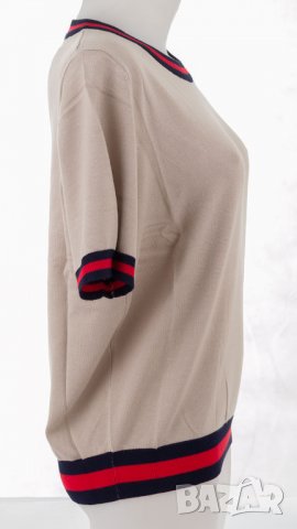 Дамски бежов пуловер с къс ръкав Fever City 2XL, снимка 4 - Блузи с дълъг ръкав и пуловери - 27979816