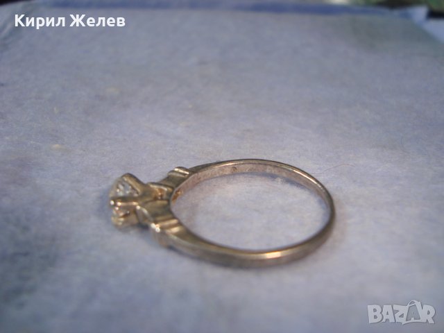Стар Посребрен СКЪПОЦЕНЕН АРТ ДЕКО ПРЪСТЕН от БЛАГОРОДНА СТОМАНА МАЙСТОРСКИ с ГОЛЯМ ЦИРКОН 27531, снимка 10 - Антикварни и старинни предмети - 36868615