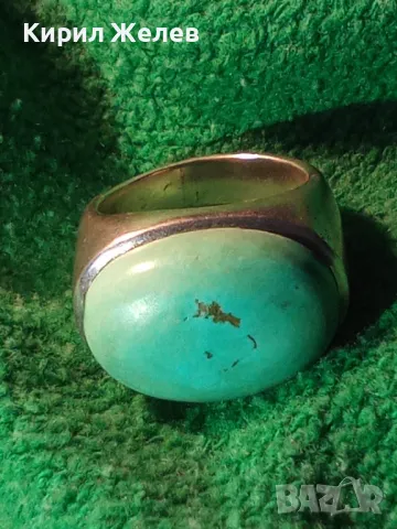 ШАРМАНТЕН ТЮРКОАЗЕН СРЕБЪРЕН ПРЪСТЕН СРЕБРО 925 ЮВЕЛИРНА ВИНТИДЖ АРТ ИЗРАБОТКА 49310, снимка 18 - Пръстени - 49275215