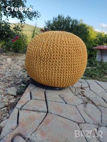 Плетен пуф, снимка 4 - Други - 35417467