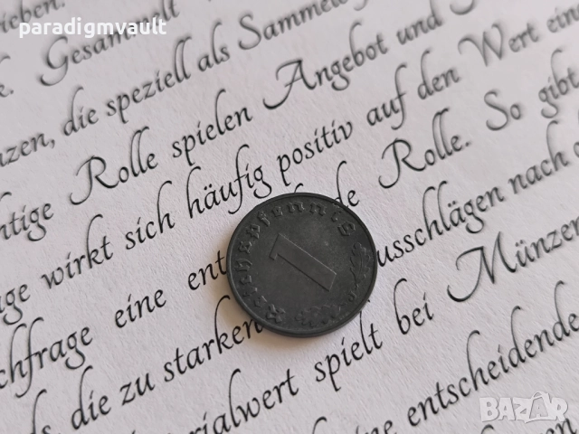 Монета - Трети райх - Германия - 1 пфениг | 1941г.; серия J, снимка 2 - Нумизматика и бонистика - 52790082