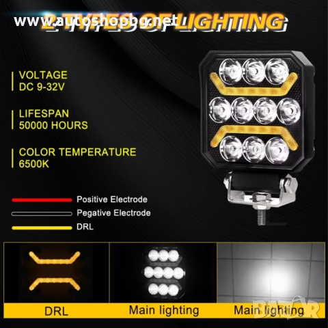 Диоден халоген LED бяла и жълта светлина габарит, 9-50V, снимка 4 - Аксесоари и консумативи - 51636840