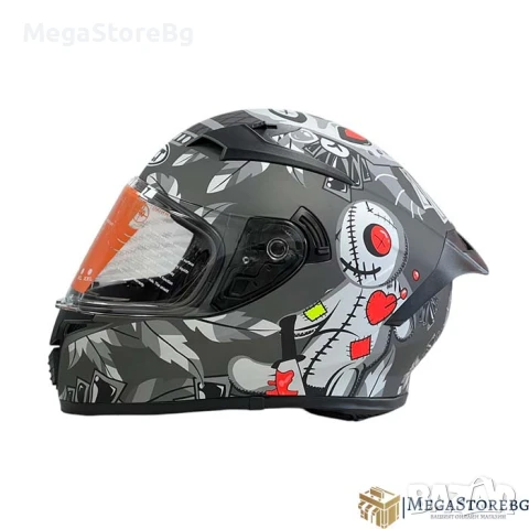 Каска за мотор 108 - размер XL - Matt Grey 4, снимка 5 - Аксесоари и консумативи - 50576804