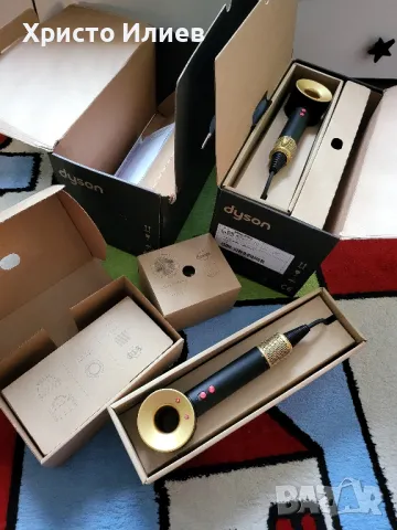 Сешоар Dyson Supersonic HD07 с Пет приставки Черен със златно НОВ, снимка 8 - Сешоари - 48232098