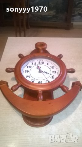 голяма котва с рул-дървена с часовник-42х31х6см-внос холандия, снимка 7 - Колекции - 27965272
