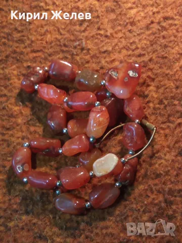 ВЕЛИКОЛЕПНА ВИНТИДЖ АРТ ОГЪРЛИЦА от НАТУРАЛЕН ЧЕРВЕН ЯСПИС Ръчна МАЙСТОРСКА ИЗРАБОТКА 47319, снимка 10 - Колиета, медальони, синджири - 47217817