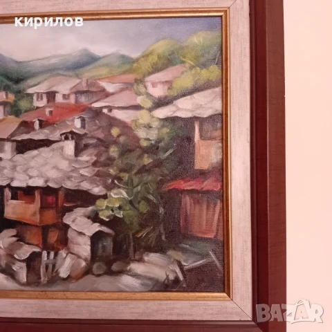 Маслена картина със селски пейзаж, снимка 4 - Картини - 50782134