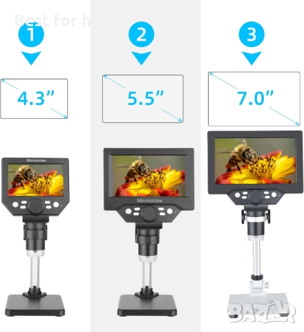 Koolertron 5.5-инчов LCD цифров микроскоп, 8MP 1-1000X увеличение, 8 LED светлини, снимка 7 - Други инструменти - 51874537