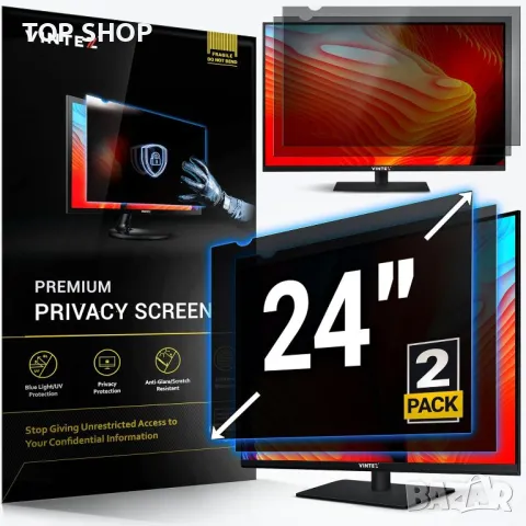 VINTEZ 24 инча 2 броя Филтър за поверителност на компютъра за широкоекранен монитор 16:9