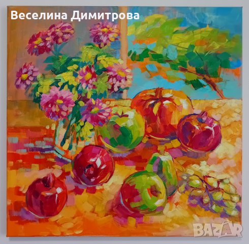 Картина с маслени бои "Топъл есенен ден", снимка 1 - Картини - 43074584