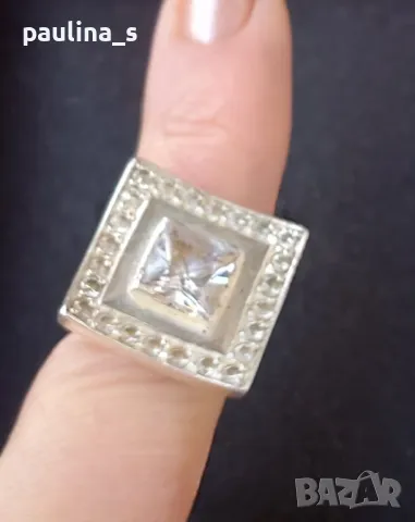Винтидж / Масивен сребърен пръстен с Фианит и циркони / проба 925 Житен клас , снимка 8 - Пръстени - 48813818