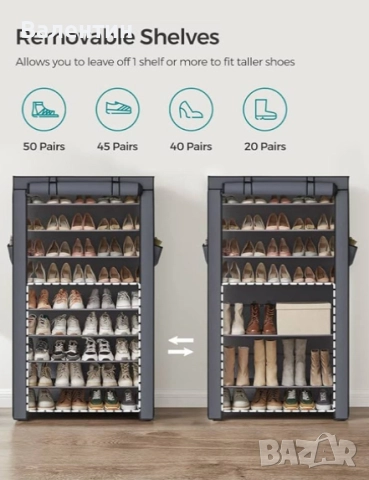 10 етажен органайзер за обувки с покривало, снимка 4 - Други стоки за дома - 52489349