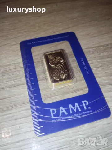 БЕЗПЛАТНА ДОСТАВКА! 15.5 грама, половин унция, златно кюлче PAMP Фортуна, снимка 4 - Други - 47609519