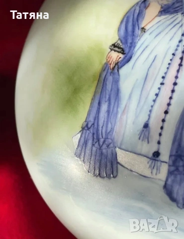 Furstenberg  Germany , красива ретро порцеланова кутия за бижута, бонбониера, ръчно рисувана, снимка 2 - Декорация за дома - 53135851