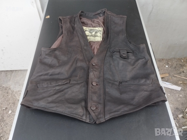 Мото кожен елек 