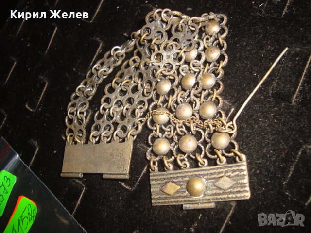 19 ВЕК ПОСРЕБРЕНА БРОНЗОВА ЕТНО ГРИВНА ВЪЗРОЖДЕНСКА ПЛЕТКА МАЙСТОРСКА РАБОТА НАКИТ за НОСИЯ 12373, снимка 13 - Антикварни и старинни предмети - 33216026