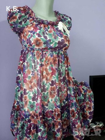 Рокля с висока талия р-р S, снимка 2 - Рокли - 33418486