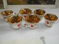 Комплект 6 бр. Позлатени Порцеланови Чаши За кафе-125мл-Старинни-Ръчно Рисувани, снимка 3