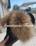 Пухени чехли естествен косъм лисица налични, снимка 1 - Чехли - 36639794