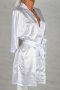 Бял комплект от халат и долнище на пижама марка Dkaren , снимка 6