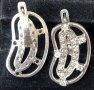 Два чифта / Масивни сребърни обеци с камъни, закопчаване английски клипс / проба 925 , снимка 5