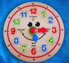 Весел детски часовник от дърво, снимка 1 - Образователни игри - 43250143