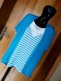 Синя блуза с къс ръккав тип жилетка с вграден потник ХХЛ, снимка 1 - Туники - 32855244