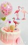 Фламинго на поляна фигурка за торта топер украса декорация парти и игра, снимка 3