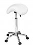 *Козметичен/фризьорски стол - табуретка Organic 59/78 см - бяла-черна - сива