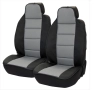 Тапицерия за предни седалки, 2бр 1+1, сива с черно, снимка 2