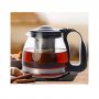 Чайник, Стъклен , За чай или кафе, 0,7 л, Черен, снимка 1 - Прибори за хранене, готвене и сервиране - 38405205