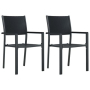 vidaXL Градински столове, 2 бр, черни, пластмасов ратан(SKU:47889, снимка 1 - Градински мебели, декорация  - 44897208