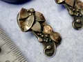 СТАРИННИ ФЛОРАЛНИ АР НУВО СРЕБЪРНИ ОБЕЦИ ОКСИДИРАНО СРЕБРО ВИСОКА ПРОБА с НУЖДА от ЗАКОПЧАЛКИ 34798, снимка 5