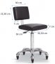 Козметичен/фризьорски стол - табуретка с облегалка Gordon B - черна/бяла 49/69 см, снимка 3
