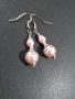Изящни обици с нежни розови кристални перли и орнаменти в цвят Сребро , снимка 1 - Обеци - 32642418
