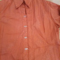 Елегантна дамска оранжева риза с камъчета и ексцентрично закопчаване, снимка 8 - Ризи - 38844508