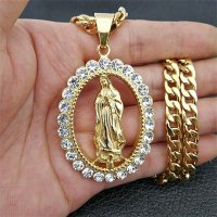 Колие Дева Мария с камъни - 2 Модела, снимка 6 - Колиета, медальони, синджири - 37310596