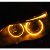 LED крушки ангелски очи за BMW, 12V-24V, с Canbus без грешки, жълти, снимка 2 - Аксесоари и консумативи - 43575207